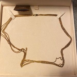 Multiple layer golden necklace